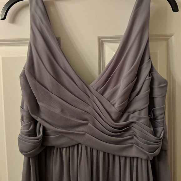 Size 14 David's Bridal Grey Chiffon Dress - Picture 3 of 5